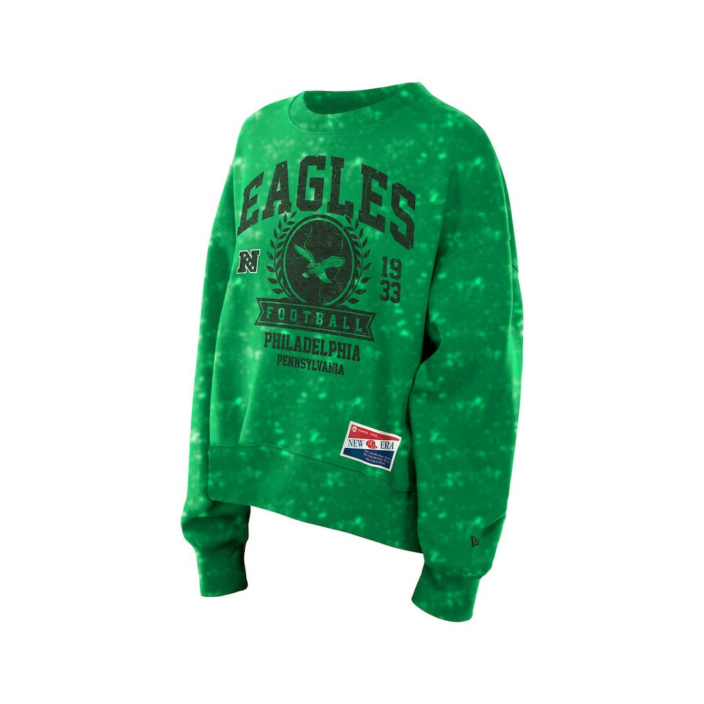 Philadelphia Eagles New Era Women's Throwback Oversized Boxy Sweatshirt - Kelly Green outlet