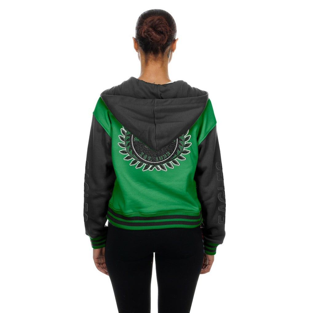 Philadelphia Eagles New Era Women's Throwback Full-Snap Hooded Jacket - Kelly Green discount