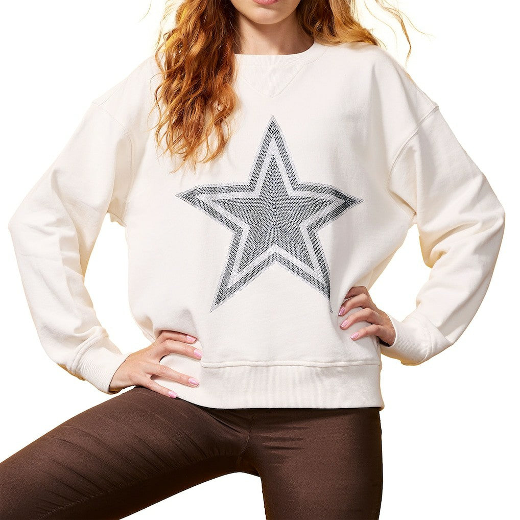 Dallas Cowboys Terez Women's Gems Fleece Crewneck Sweatshirt - White discount