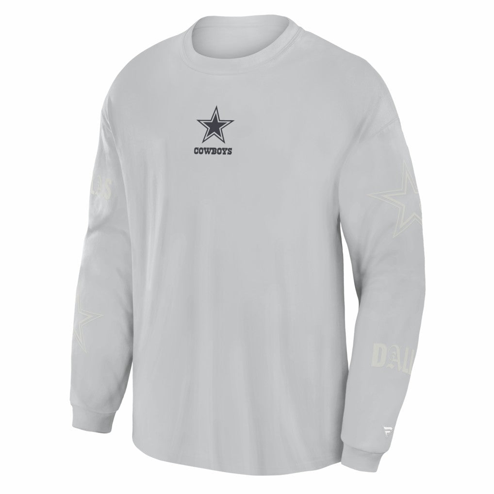 Dallas Cowboys Oversized Type Play Long Sleeve T-Shirt - Gray discount