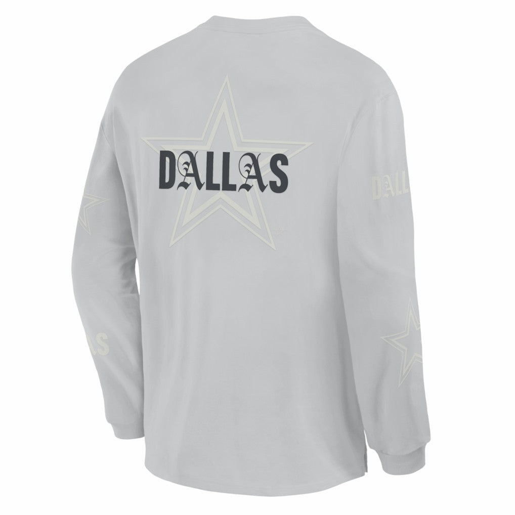 Dallas Cowboys Oversized Type Play Long Sleeve T-Shirt - Gray discount