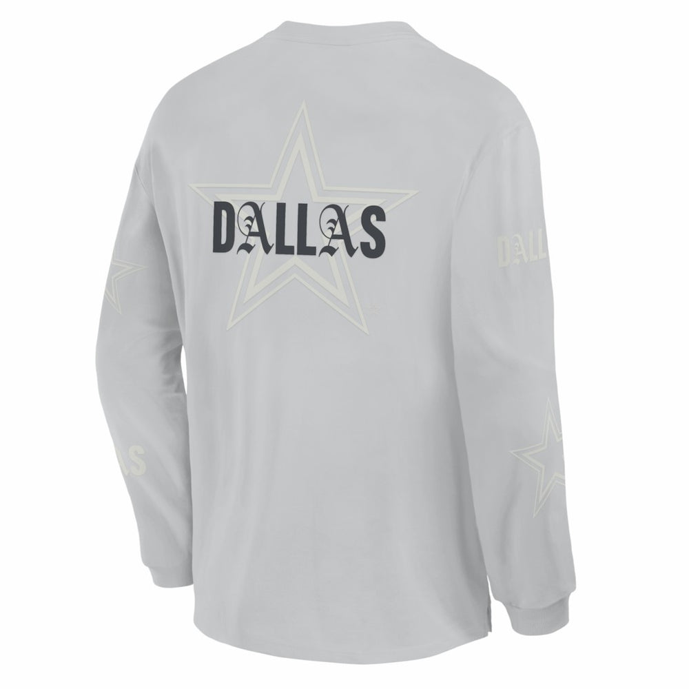 Dallas Cowboys Oversized Type Play Long Sleeve T-Shirt - Gray discount