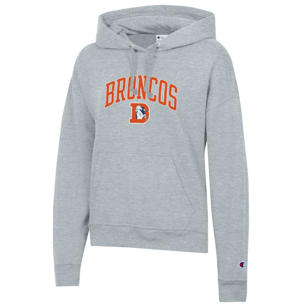 Denver Broncos Champion Women's Powerblend Hoodie - Heather Gray for sale