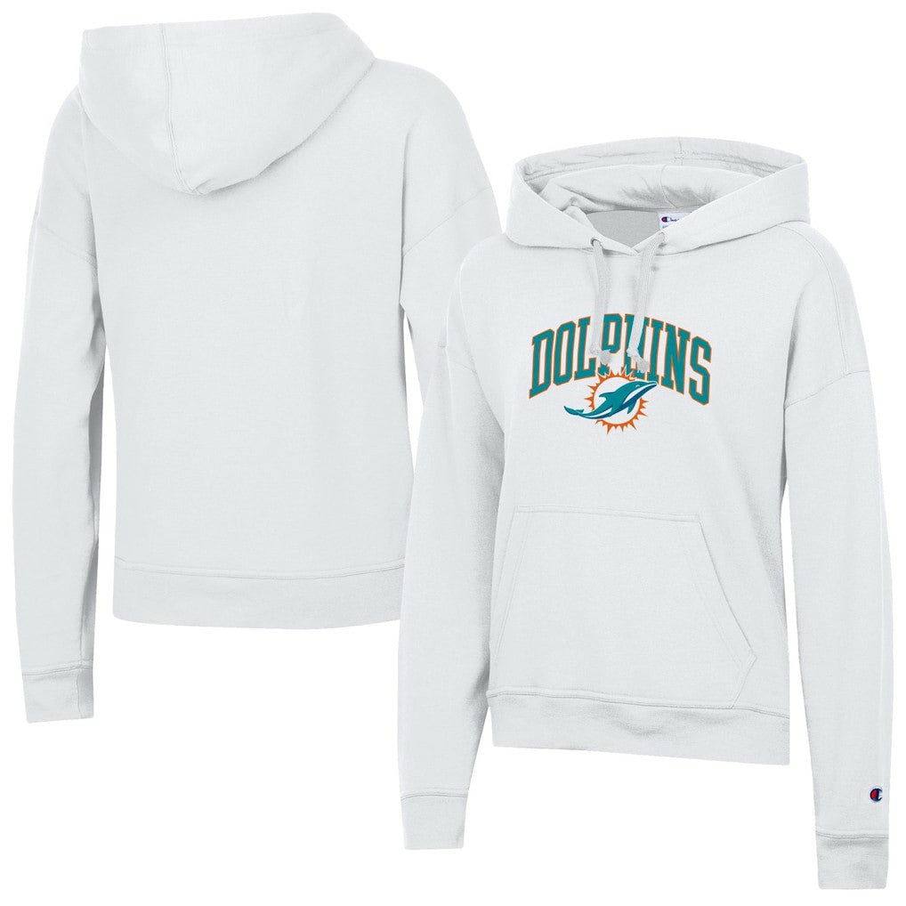 Miami Dolphins Champion Women's Powerblend Hoodie - White on sale