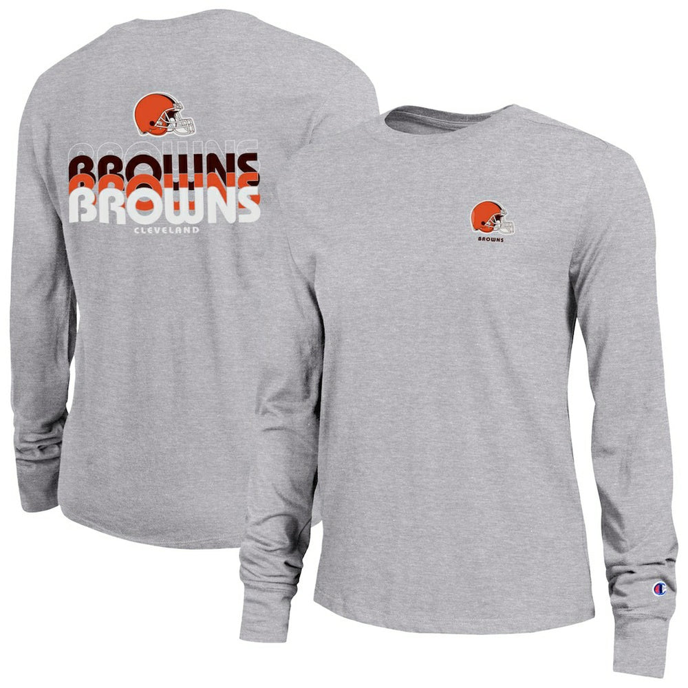 Cleveland Browns Champion Women's Core Long-Sleeve T-Shirt - Heather Gray discount