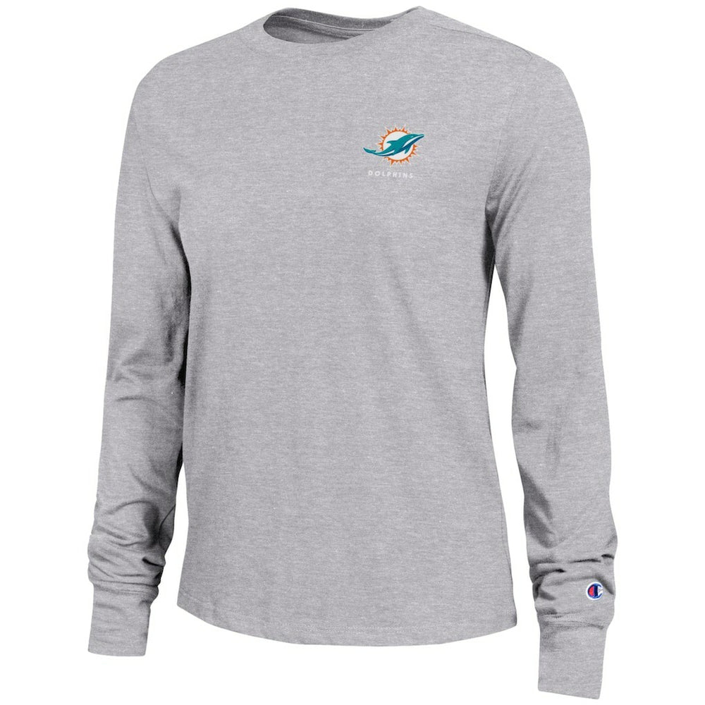 Miami Dolphins Champion Women's Core Long-Sleeve T-Shirt - Heather Gray cheap