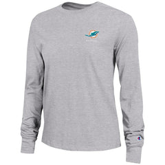 Miami Dolphins Champion Women's Core Long-Sleeve T-Shirt - Heather Gray cheap
