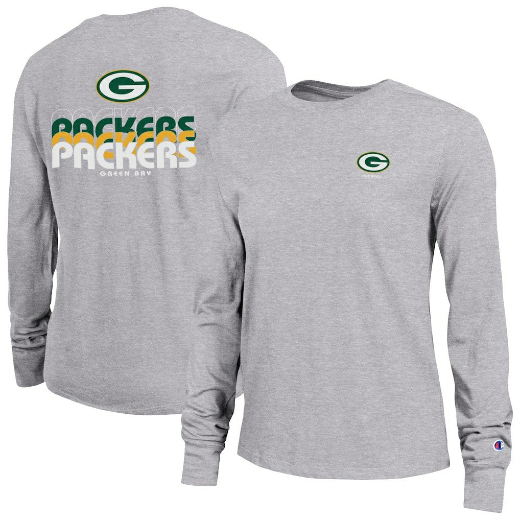 Green Bay Packers Champion Women's Core Long-Sleeve T-Shirt - Heather Gray for sale