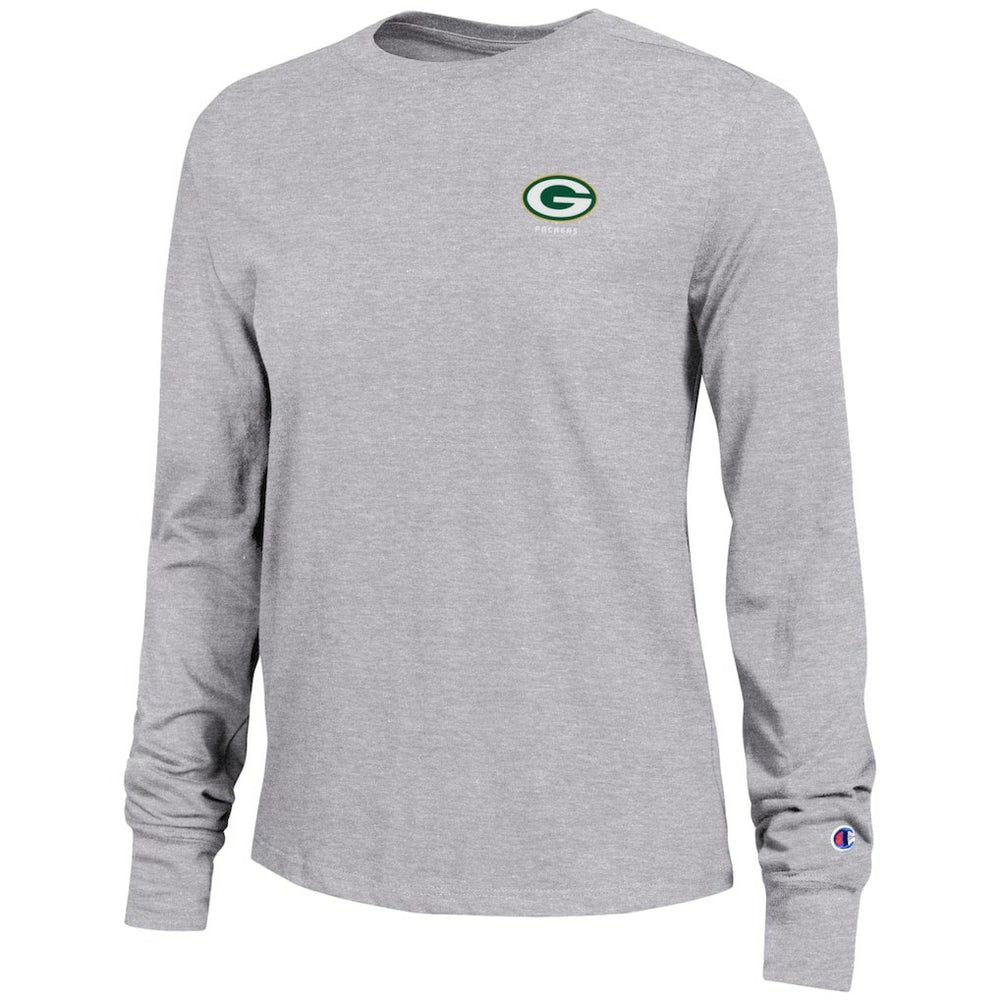 Green Bay Packers Champion Women's Core Long-Sleeve T-Shirt - Heather Gray for sale