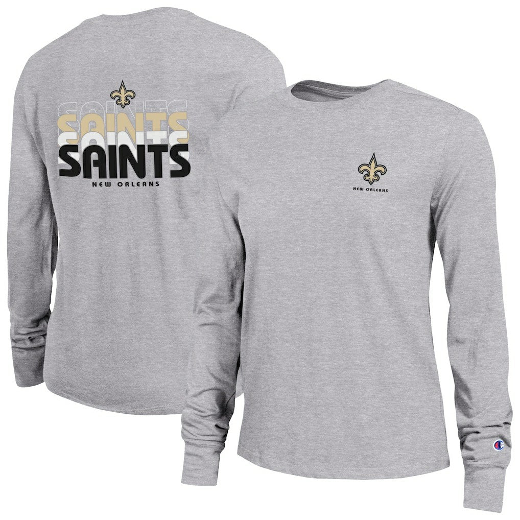 New Orleans Saints Champion Women's Core Long-Sleeve T-Shirt - Heather Gray discount