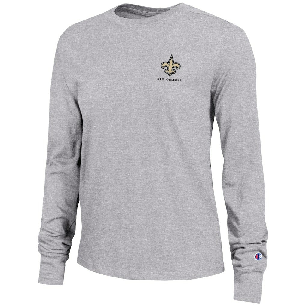 New Orleans Saints Champion Women's Core Long-Sleeve T-Shirt - Heather Gray discount