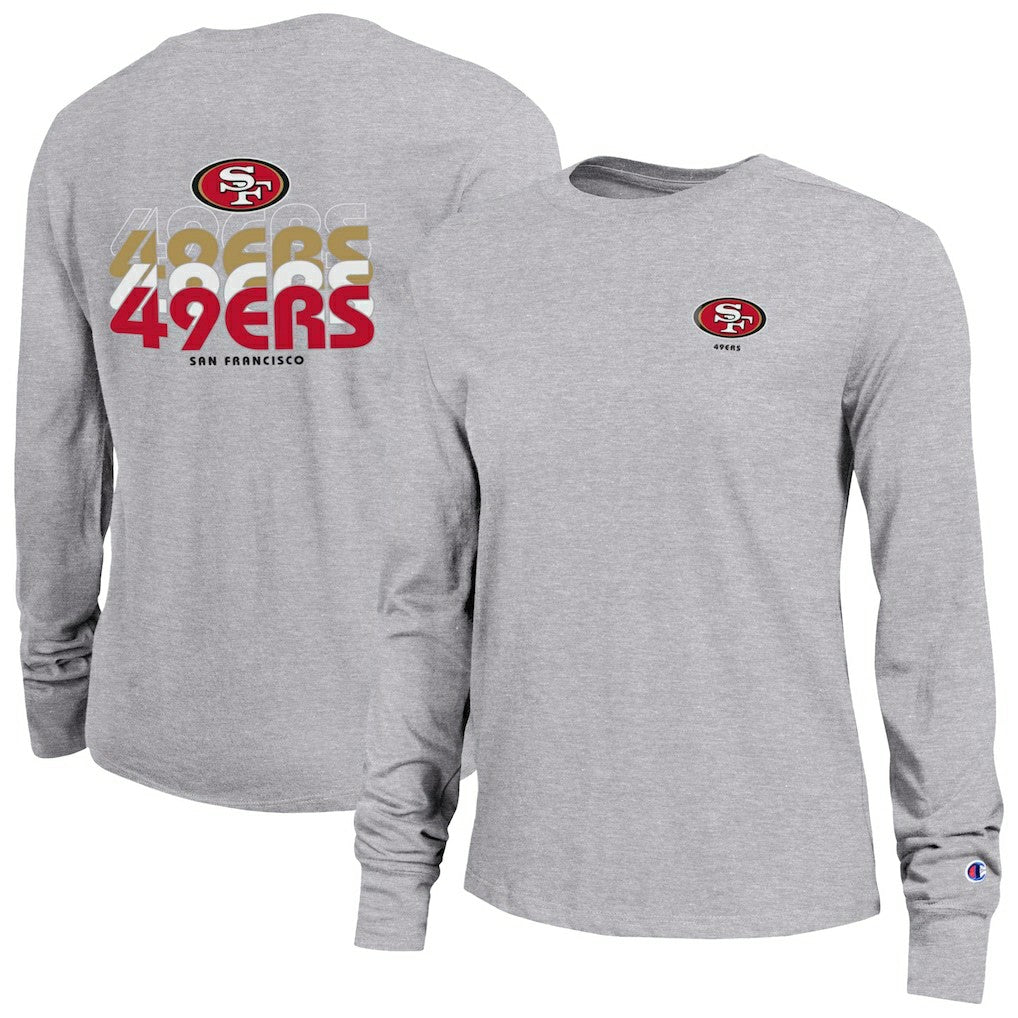 San Francisco 49ers Champion Women's Core Long-Sleeve T-Shirt - Heather Gray cheap