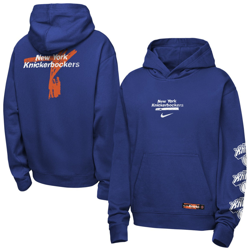 New York Knicks Youth Courtside Club Premiere Hoodie - Blue shop
