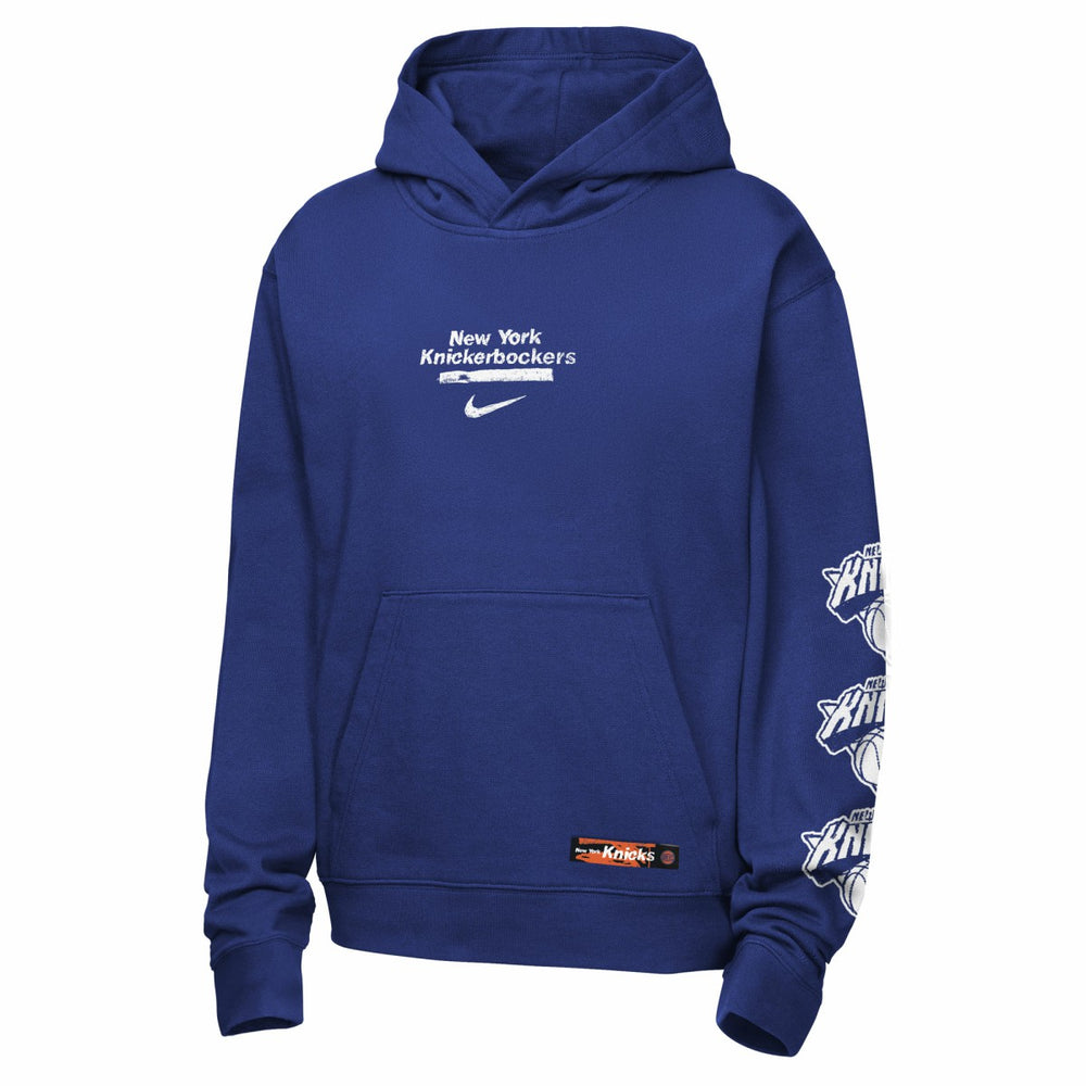 New York Knicks Youth Courtside Club Premiere Hoodie - Blue shop