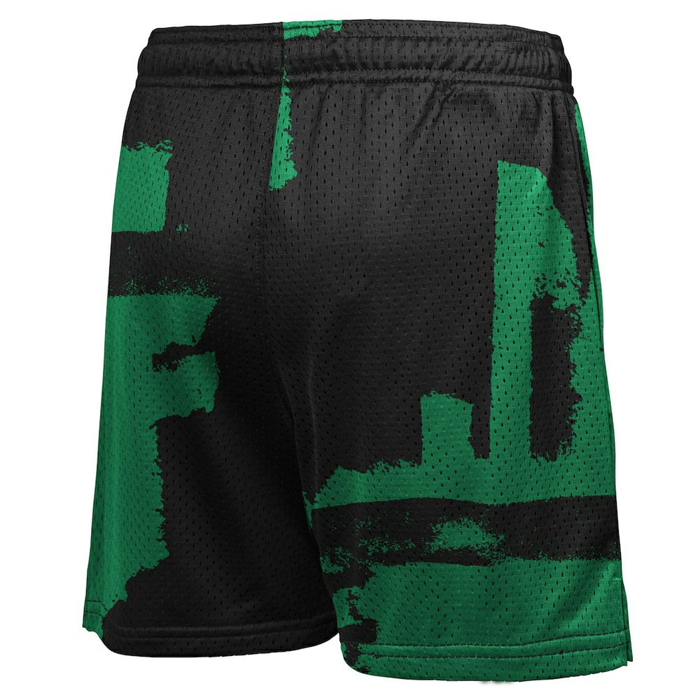Boston Celtics Youth Courtside Pro Shot Dri-FIT Mesh Practice Shorts - Black/Kelly Green outlet