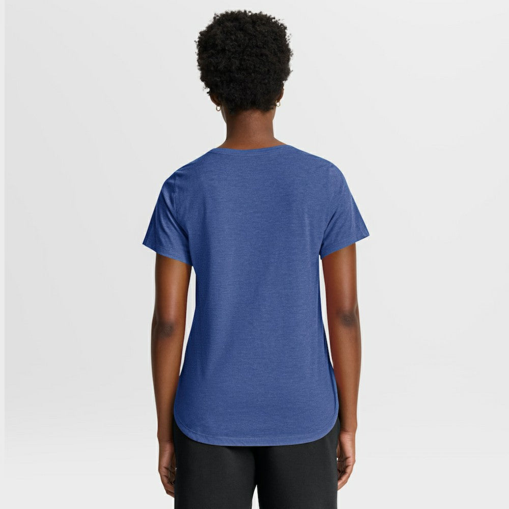 Chicago Cubs Women's Arched Tri-Blend T-Shirt Heather Royal