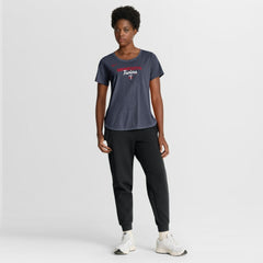 Minnesota Twins Women's Arched Tri-Blend T-Shirt Heather Navy