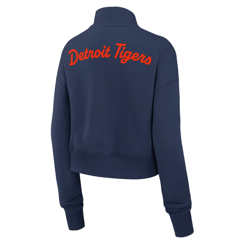 Detroit Tigers Women's Primetime Phoenix Fleece Half-Zip Sweatshirt Navy