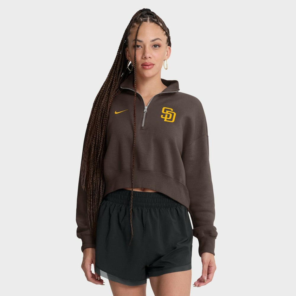San Diego Padres Women's Primetime Phoenix Fleece Half-Zip Sweatshirt Brown