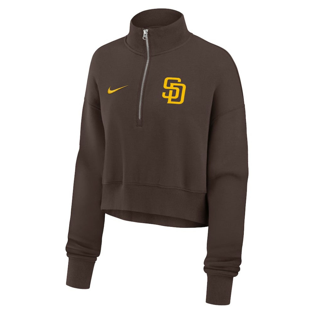 San Diego Padres Women's Primetime Phoenix Fleece Half-Zip Sweatshirt Brown