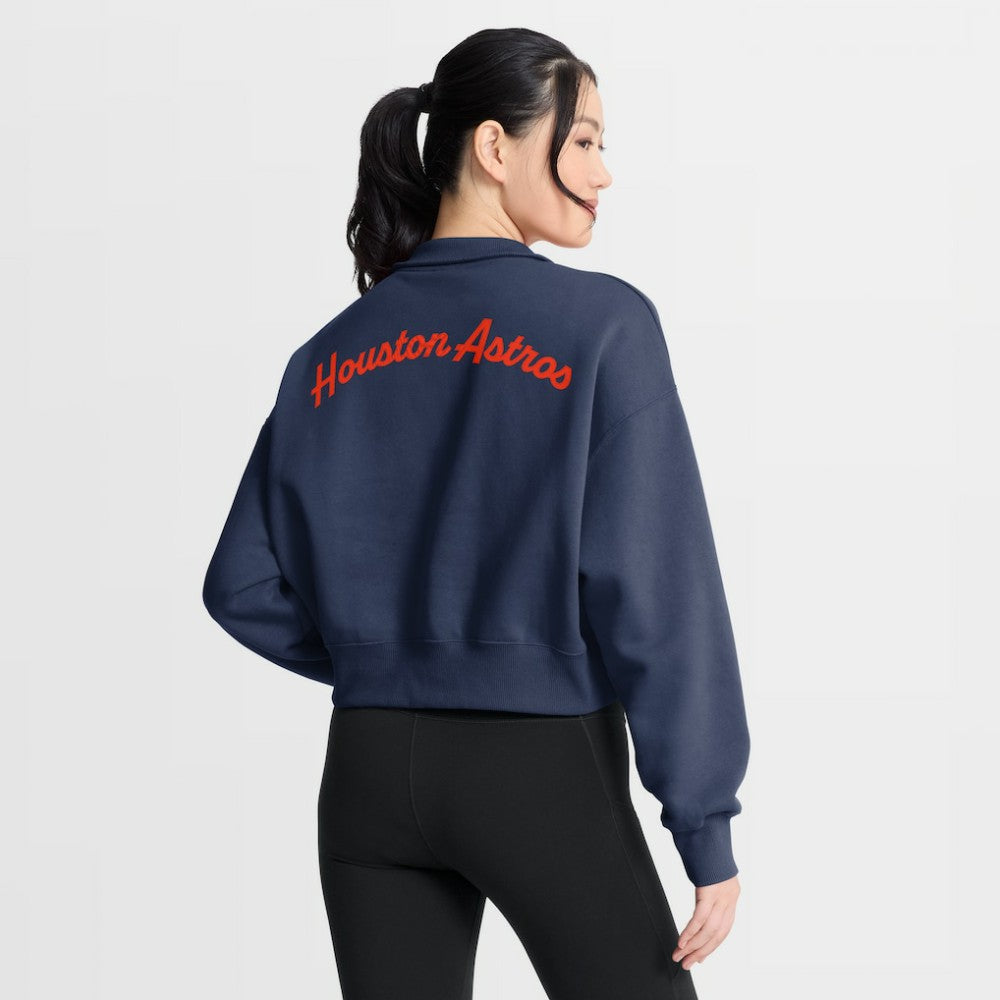 Houston Astros Women's Primetime Phoenix Fleece Half-Zip Sweatshirt Navy