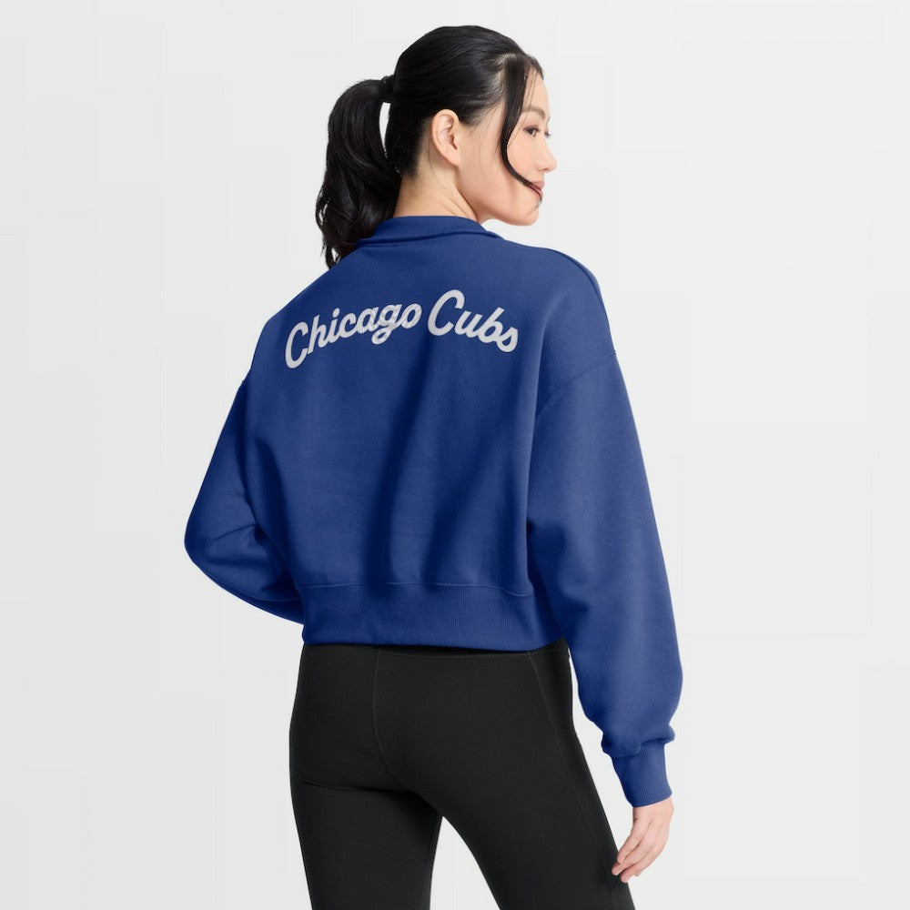 Chicago Cubs Women's Primetime Phoenix Fleece Half-Zip Sweatshirt Royal