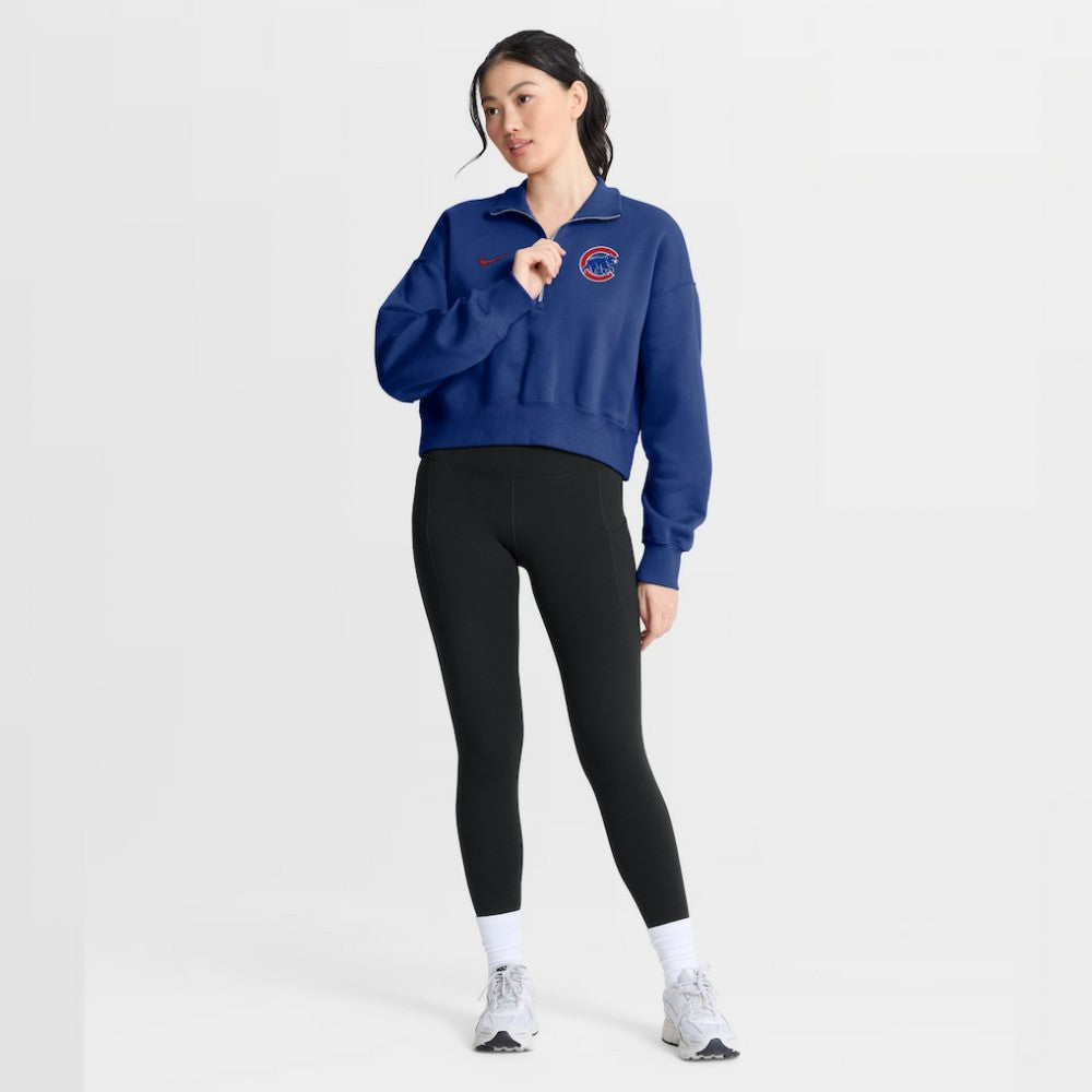 Chicago Cubs Women's Primetime Phoenix Fleece Half-Zip Sweatshirt Royal
