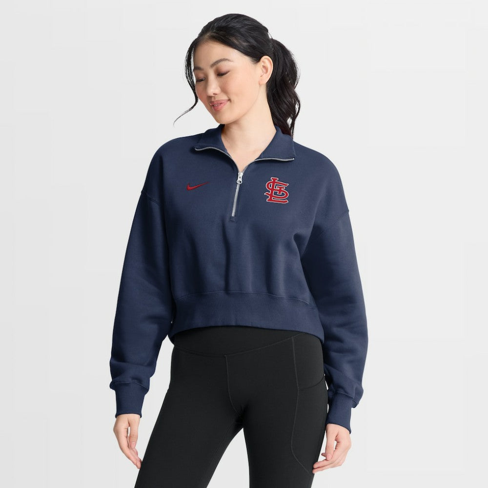 St. Louis Cardinals Women's Primetime Phoenix Fleece Half-Zip Sweatshirt Navy
