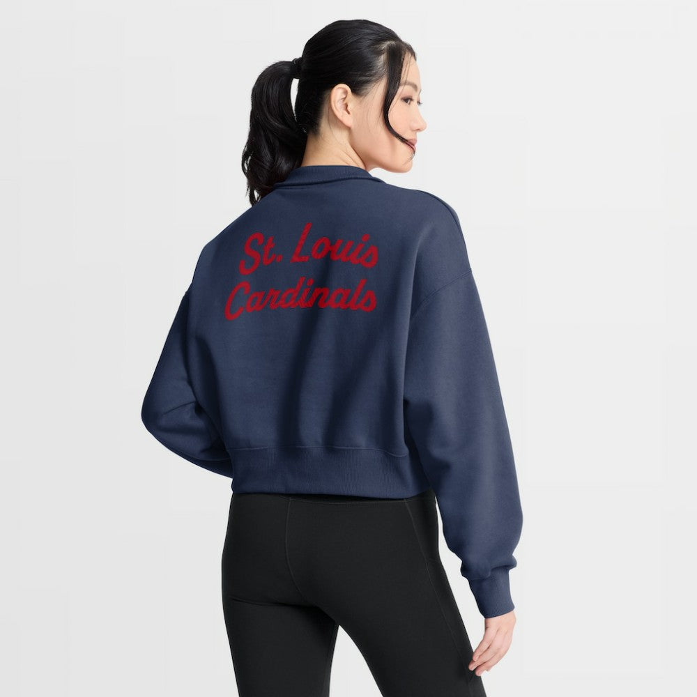 St. Louis Cardinals Women's Primetime Phoenix Fleece Half-Zip Sweatshirt Navy