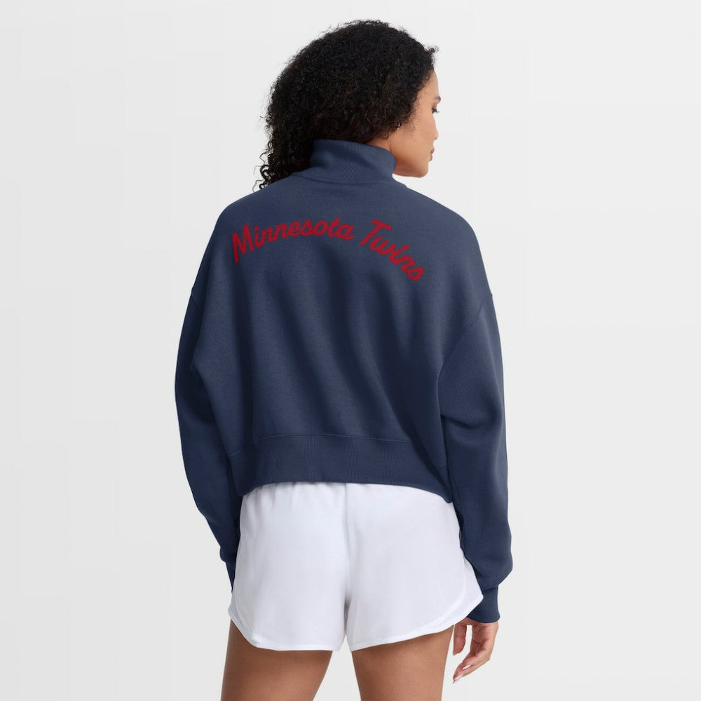 Minnesota Twins Women's Primetime Phoenix Fleece Half-Zip Sweatshirt Navy