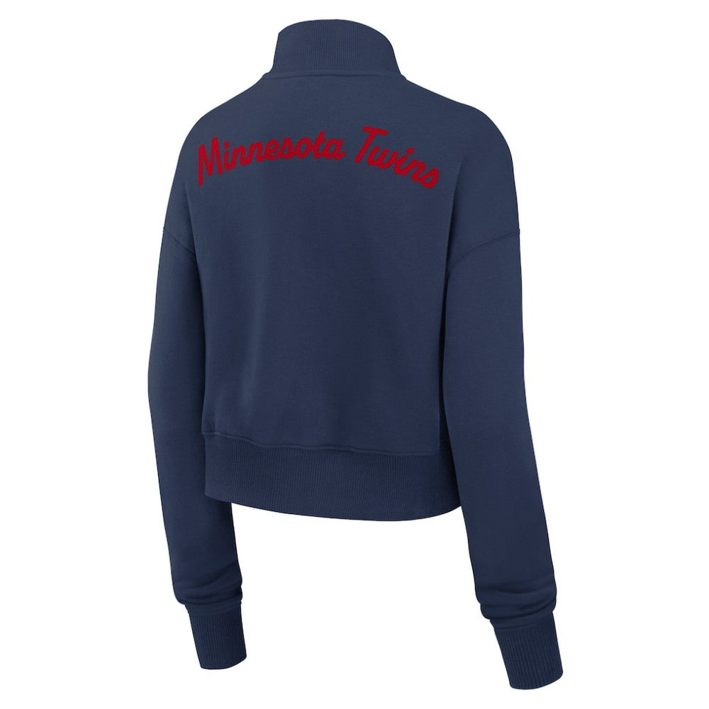 Minnesota Twins Women's Primetime Phoenix Fleece Half-Zip Sweatshirt Navy