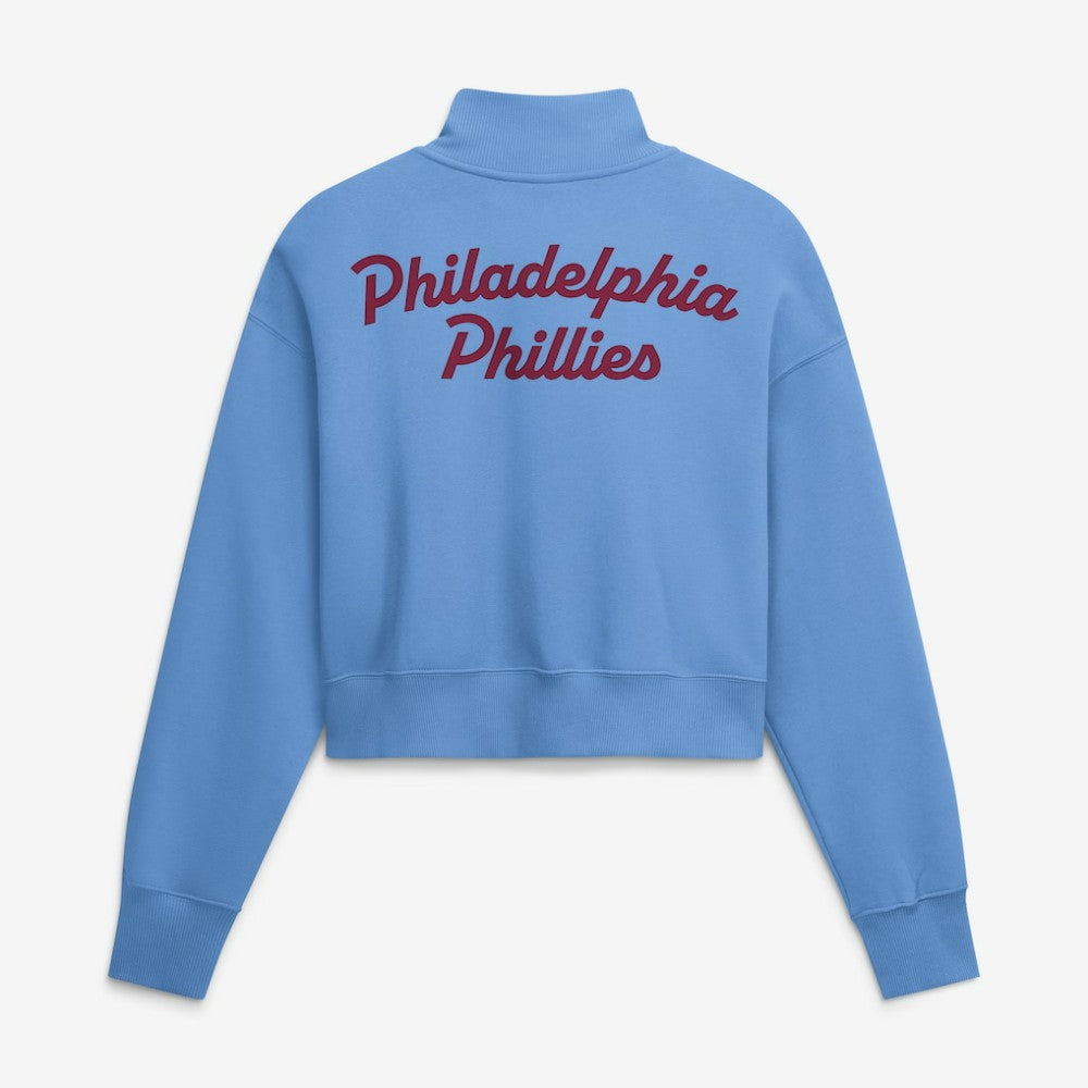 Philadelphia Phillies Women's Primetime Phoenix Fleece Half-Zip Sweatshirt Light Blue