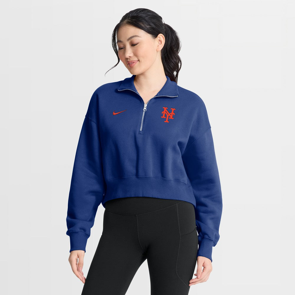 New York Mets Women's Primetime Phoenix Fleece Half-Zip Sweatshirt Royal