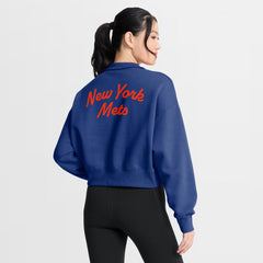 New York Mets Women's Primetime Phoenix Fleece Half-Zip Sweatshirt Royal