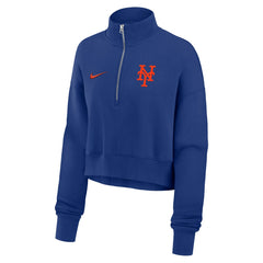 New York Mets Women's Primetime Phoenix Fleece Half-Zip Sweatshirt Royal
