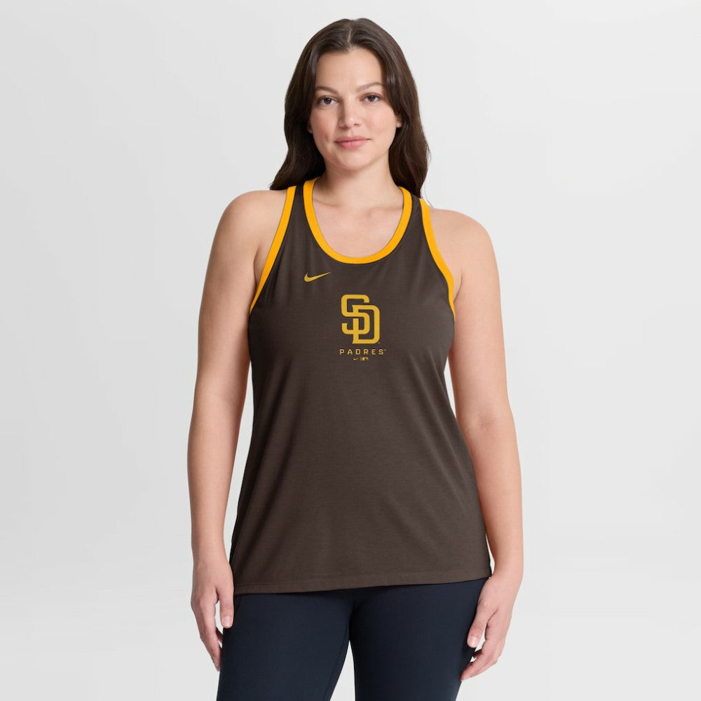 San Diego Padres Women's Tri-Blend Dri-FIT Racerback Tank Top Brown