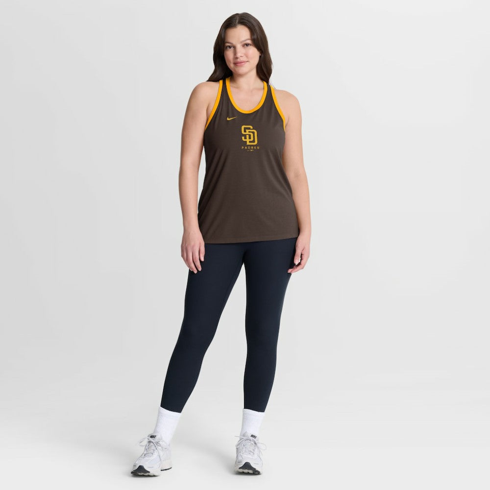 San Diego Padres Women's Tri-Blend Dri-FIT Racerback Tank Top Brown