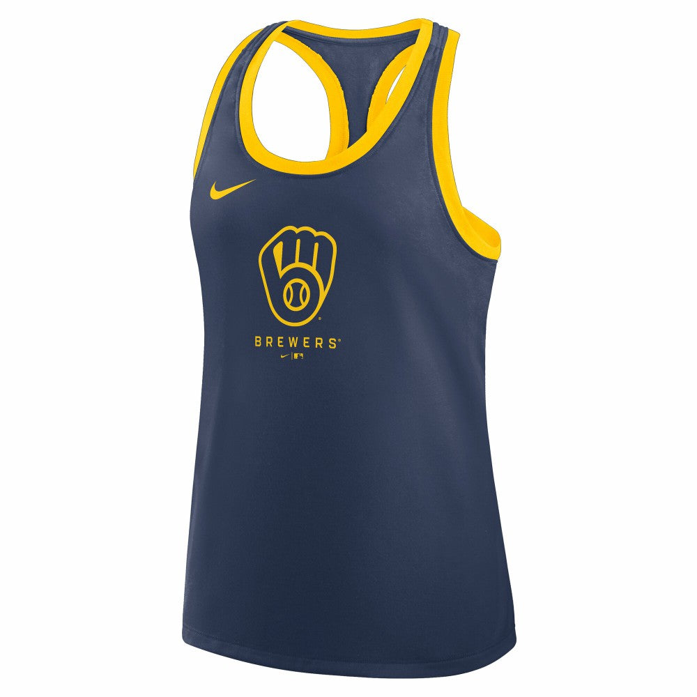 Milwaukee Brewers Women's Tri-Blend Dri-FIT Racerback Tank Top Navy