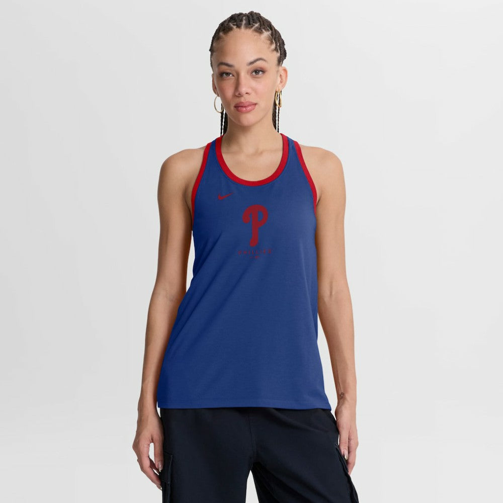 Philadelphia Phillies Women's Tri-Blend Dri-FIT Racerback Tank Top Royal