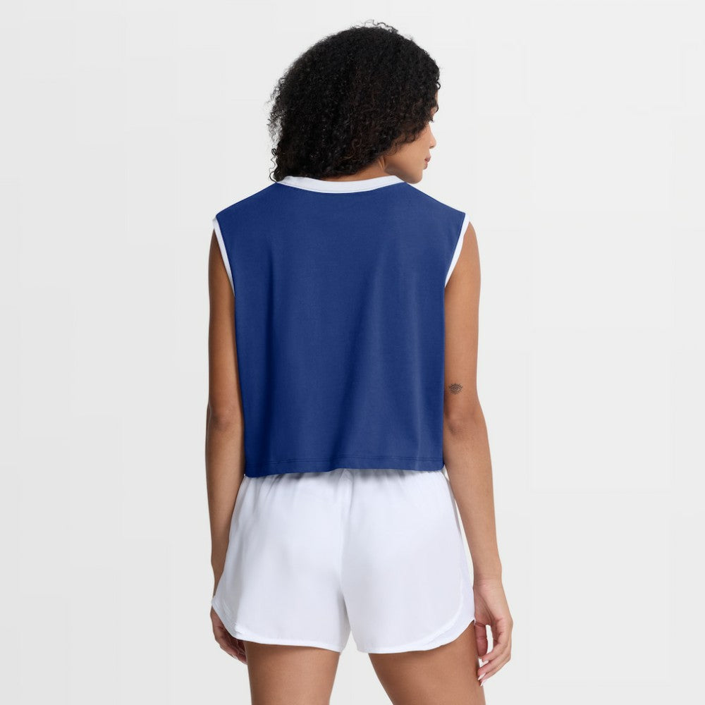 Chicago Cubs Women's Primetime Loose Dri-FIT Cropped Tank Top Royal