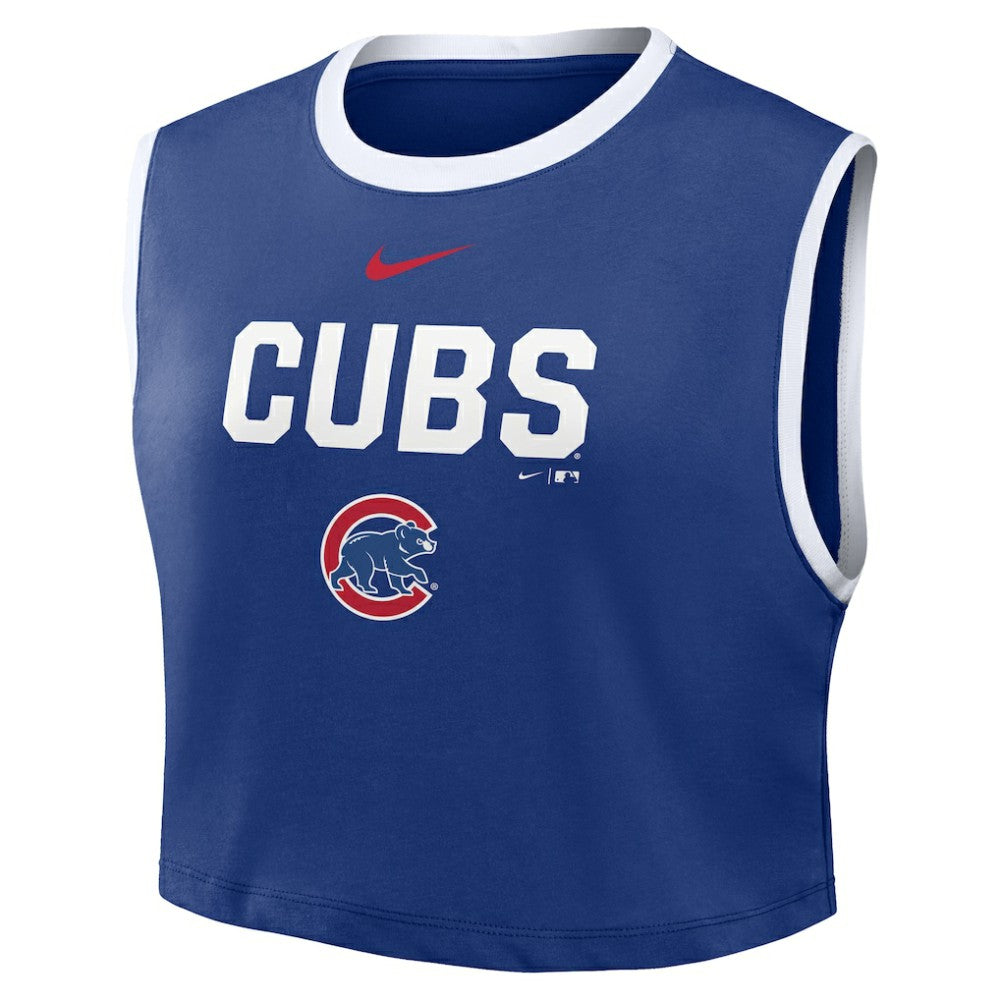 Chicago Cubs Women's Primetime Loose Dri-FIT Cropped Tank Top Royal