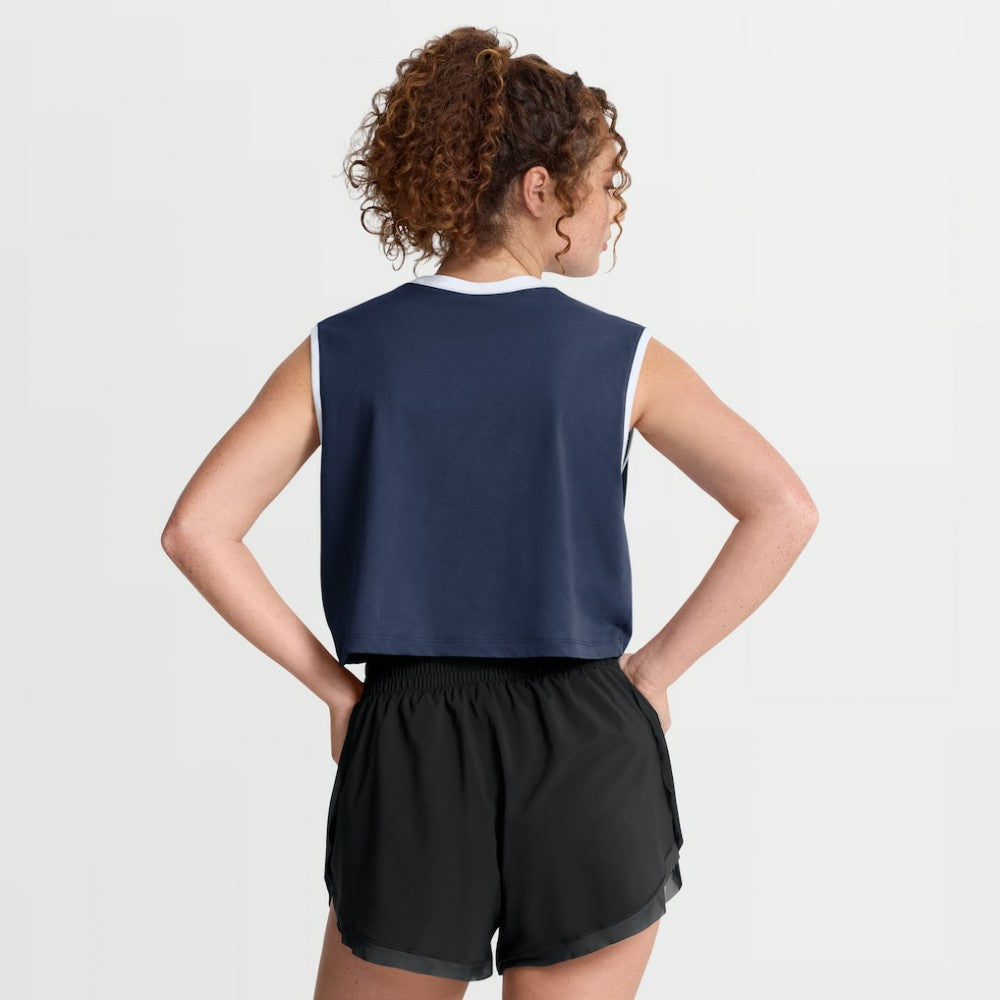 Atlanta Braves Women's Primetime Loose Dri-FIT Cropped Tank Top Navy