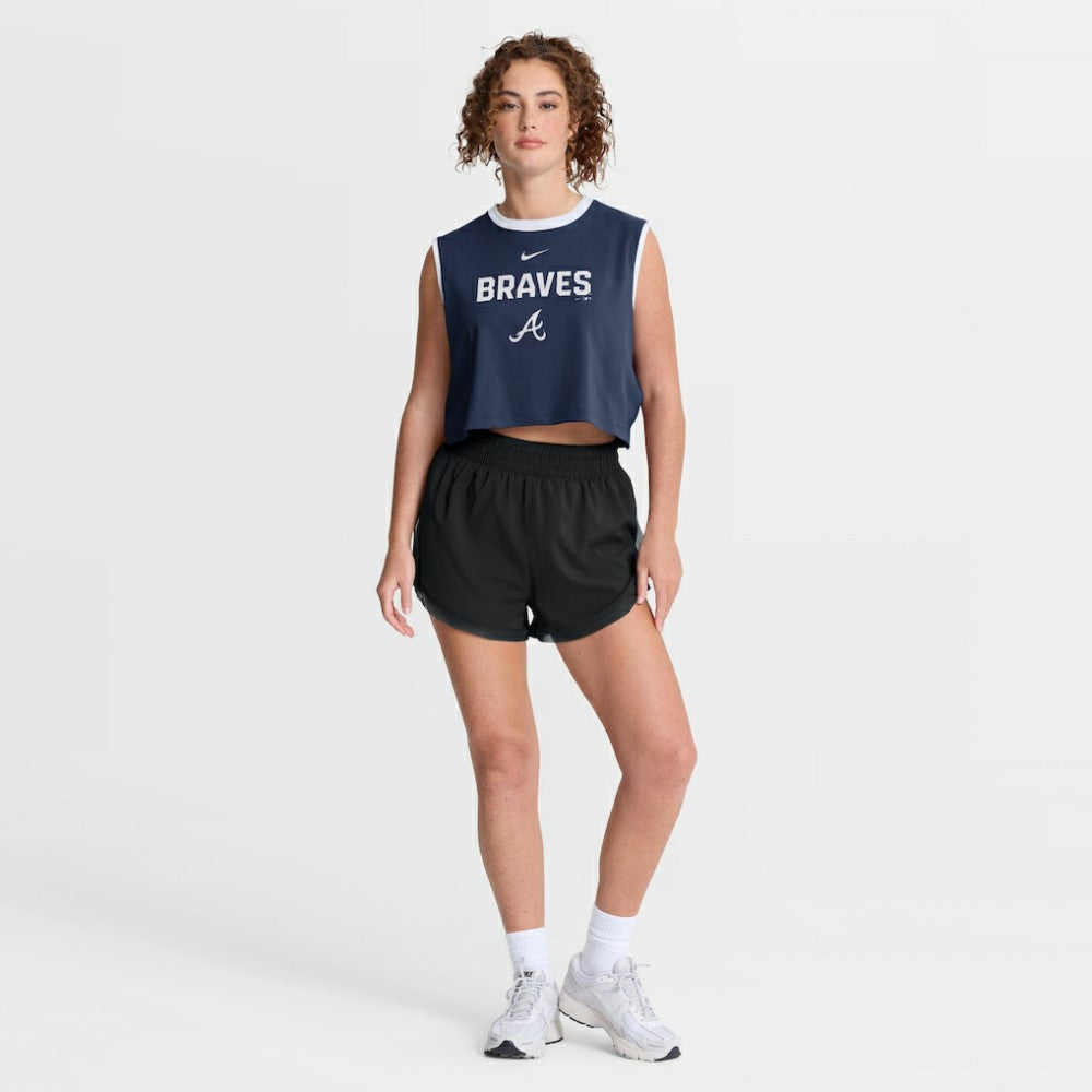 Atlanta Braves Women's Primetime Loose Dri-FIT Cropped Tank Top Navy