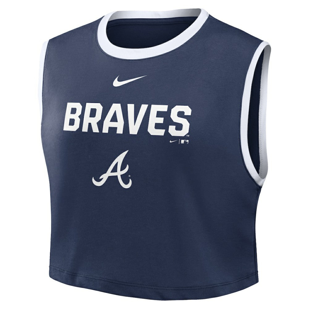 Atlanta Braves Women's Primetime Loose Dri-FIT Cropped Tank Top Navy
