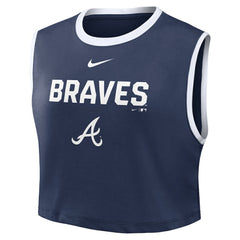 Atlanta Braves Women's Primetime Loose Dri-FIT Cropped Tank Top Navy