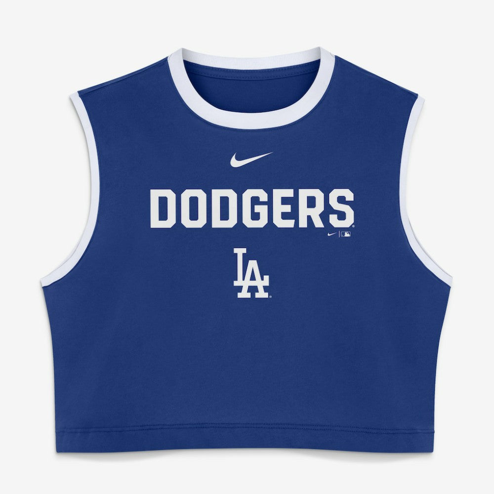 Los Angeles Dodgers Women's Primetime Loose Dri-FIT Cropped Tank Top Royal