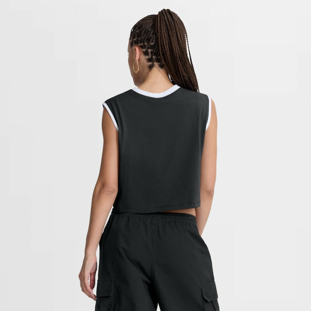 Los Angeles Dodgers Women's Primetime Loose Dri-FIT Cropped Tank Top Black