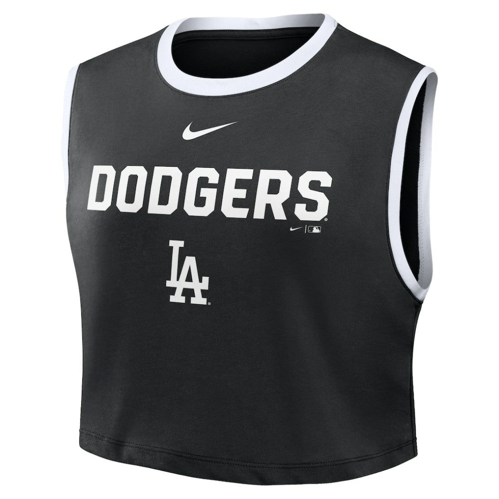 Los Angeles Dodgers Women's Primetime Loose Dri-FIT Cropped Tank Top Black