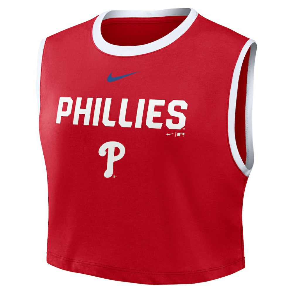 Philadelphia Phillies Women's Primetime Loose Dri-FIT Cropped Tank Top Red