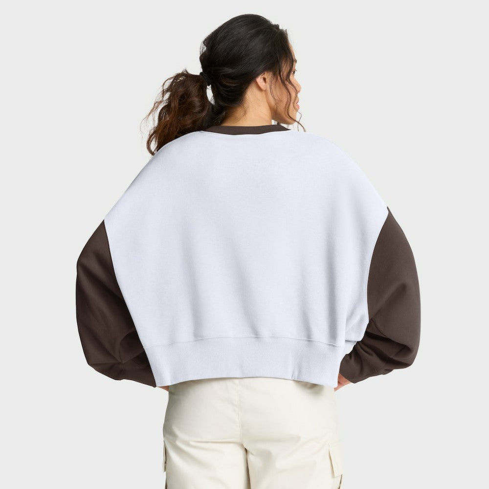 San Diego Padres Women's Oversized High Hip Fleece Sweatshirt White/Brown
